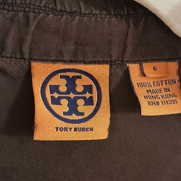 Tory Burch brown and purple lightweight cotton tunic top size 6 - Picture 2 of 6